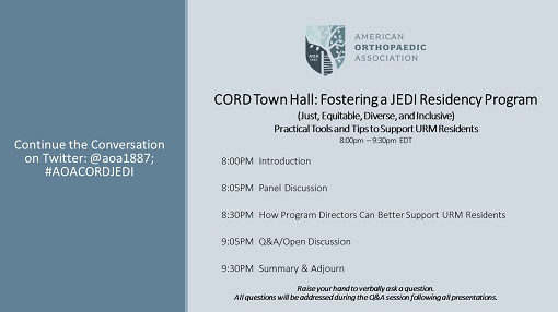CORD Town Hall: Fostering a JEDI Residency Program